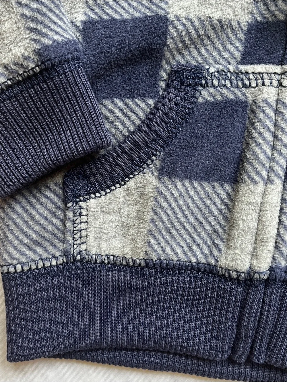 Wrangler Denim Jacket Gray Hooded 0-3M  & Carter’s Plaid Fleece Sherpa Hood 3M